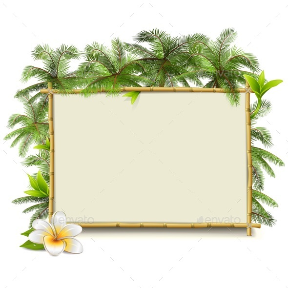 GraphicRiver Vector Bamboo Frame with Palm 11587050 GraphicRiver Vector Bamboo Frame with Palm 11587050