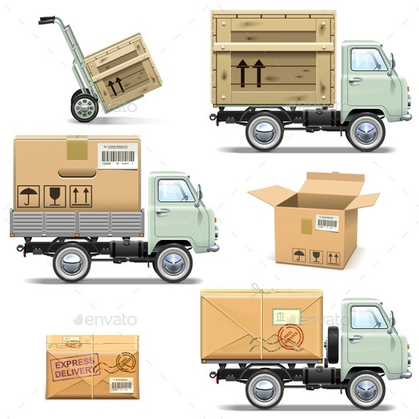 GraphicRiver Delivery Retro Light Truck 11587066 GraphicRiver Delivery Retro Light Truck 11587066