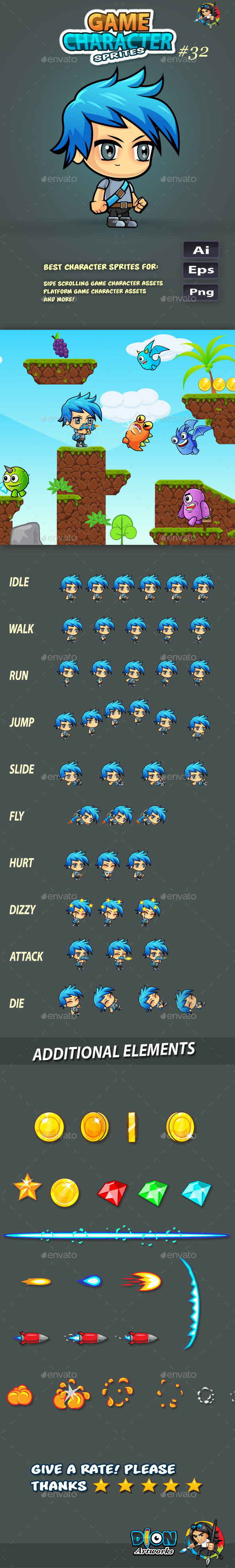 GraphicRiver 2D Game Character Sprites 32 11587292 GraphicRiver 2D Game Character Sprites 32 11587292