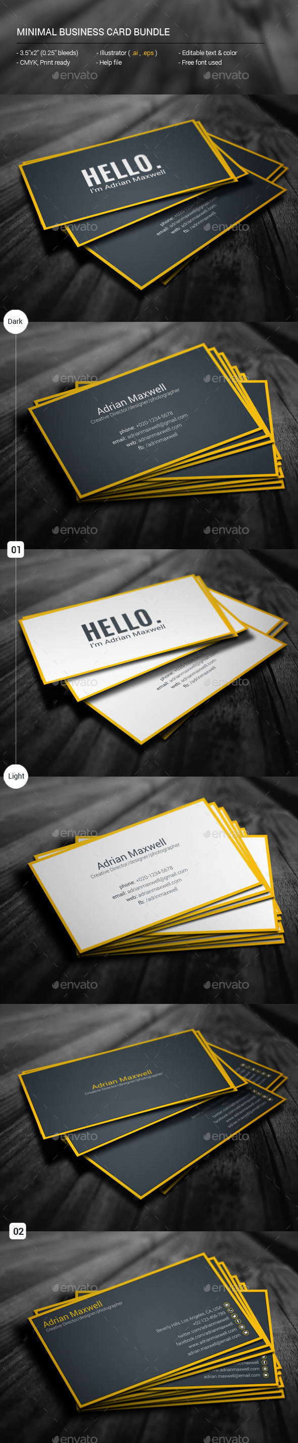 GraphicRiver Minimal Business Card Bundle 11587308 GraphicRiver Minimal Business Card Bundle 11587308