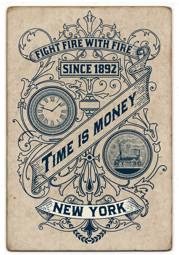 GraphicRiver Old Card with Floral Details 11587650 GraphicRiver Old Card with Floral Details 11587650
