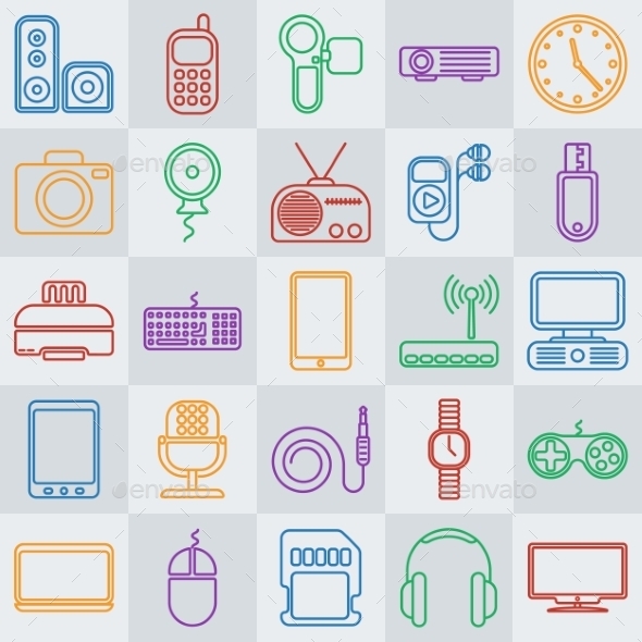 GraphicRiver Gadgets Line Icon Set 11587672 GraphicRiver Gadgets Line Icon Set 11587672