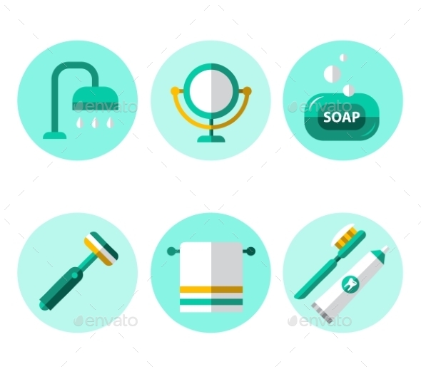 GraphicRiver Hygiene Icons Flat Set 11588132 GraphicRiver Hygiene Icons Flat Set 11588132
