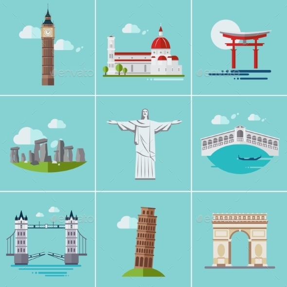 GraphicRiver Popular Sightseeing 11588142 GraphicRiver Popular Sightseeing 11588142