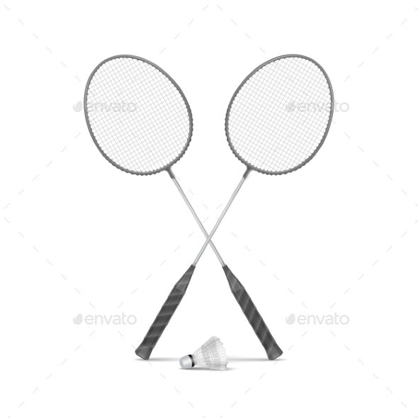 GraphicRiver Badminton Rackets with Shuttlecock 11588407 GraphicRiver Badminton Rackets with Shuttlecock 11588407