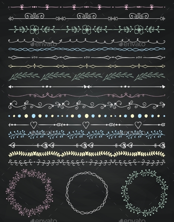 GraphicRiver Chalk Seamless Borders Frames and Dividers 11589377 GraphicRiver Chalk Seamless Borders Frames and Dividers 11589377