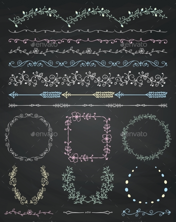 GraphicRiver Chalk Seamless Borders Frames and Dividers 11589391 GraphicRiver Chalk Seamless Borders Frames and Dividers 11589391