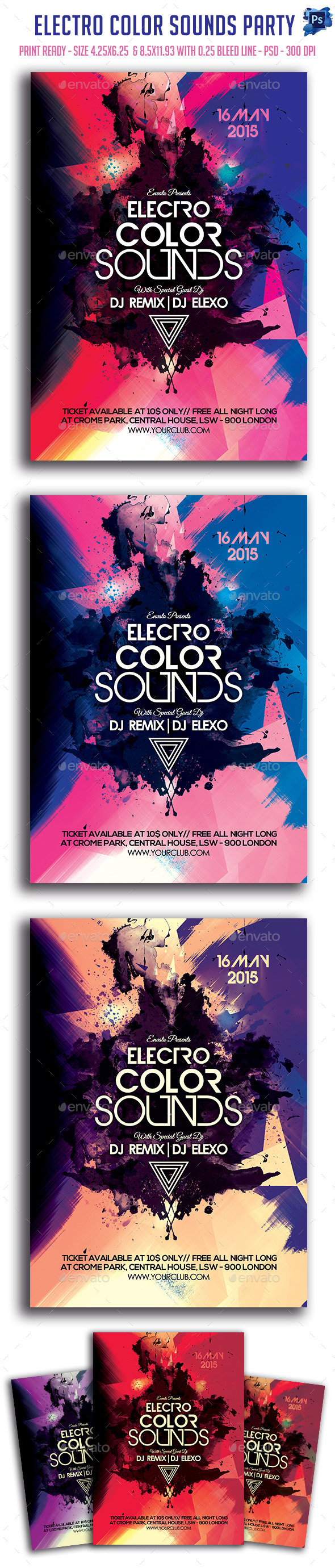 GraphicRiver Electro Color Sounds Party Flyer 11589947 GraphicRiver Electro Color Sounds Party Flyer 11589947