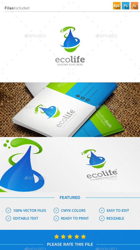 GraphicRiver Water & Leaf Logo 11579476 GraphicRiver Water & Leaf Logo 11579476