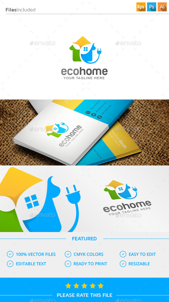 GraphicRiver Eco Home Logo 11591747 GraphicRiver Eco Home Logo 11591747