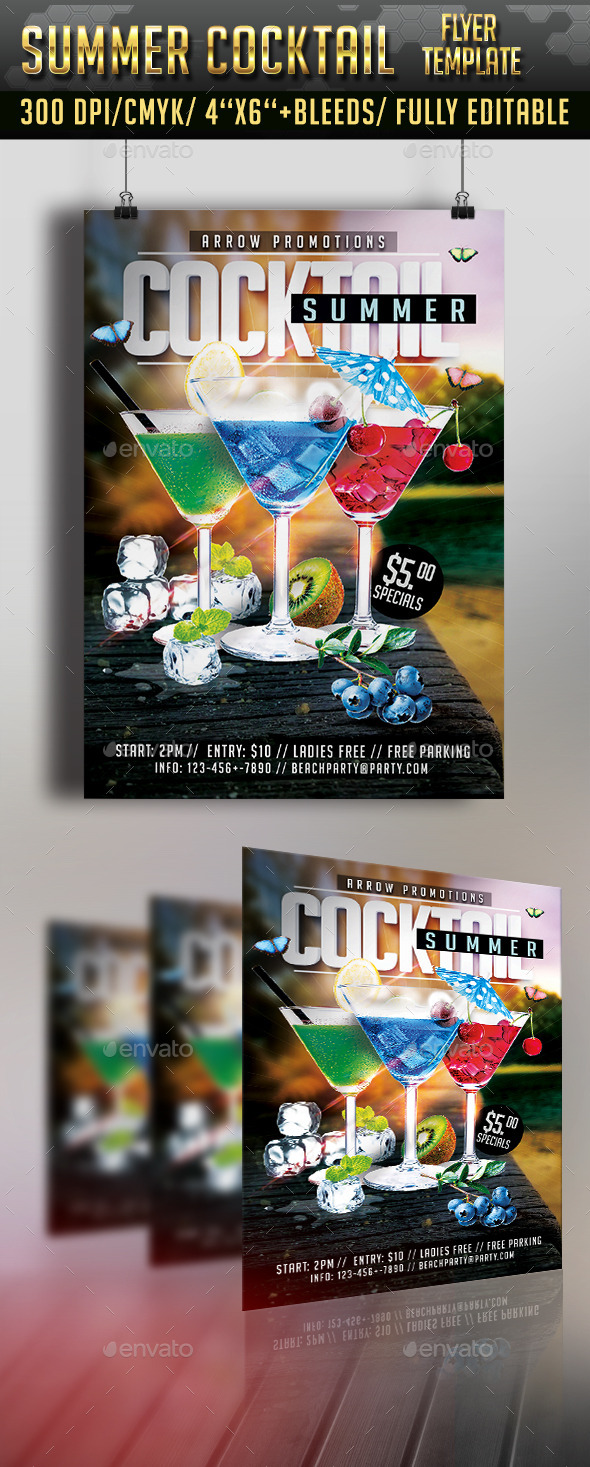 GraphicRiver Summer Cocktail Flyer Template 11591923 GraphicRiver Summer Cocktail Flyer Template 11591923
