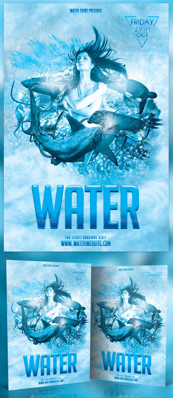 GraphicRiver Water Photoshop Flyer 11592582 GraphicRiver Water Photoshop Flyer 11592582