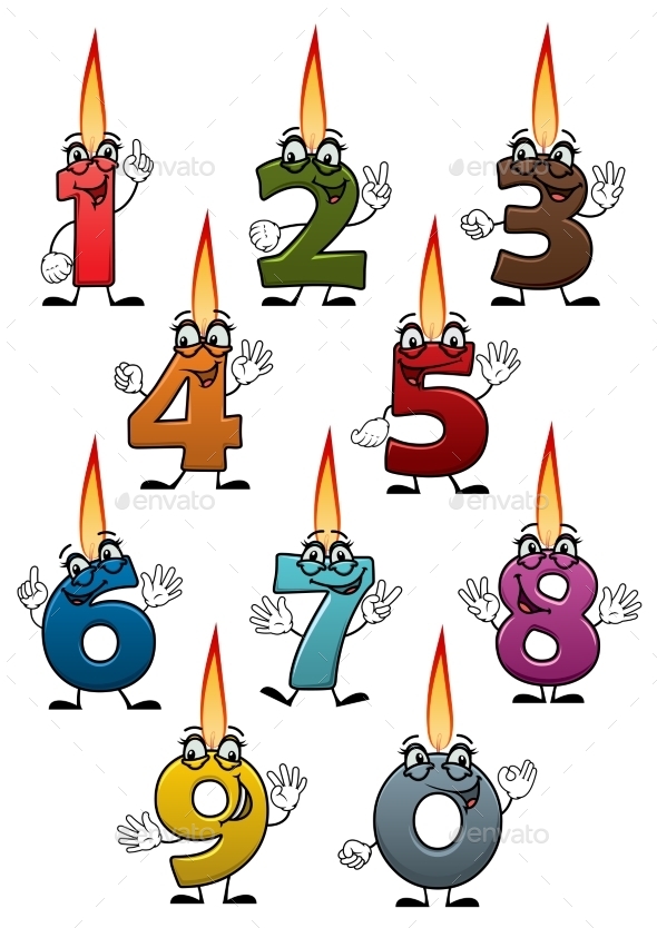 GraphicRiver Cartoon Numbers Characters with Birthday Candles 11593549 GraphicRiver Cartoon Numbers Characters with Birthday Candles 11593549