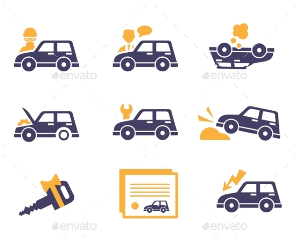 GraphicRiver Car Insurance Icons In Flat Style 11606979 GraphicRiver Car Insurance Icons In Flat Style 11606979