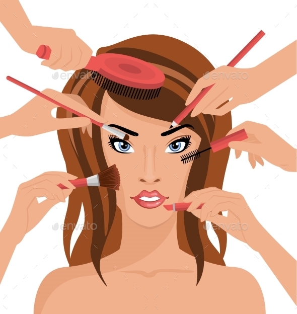 GraphicRiver Many Hands with Cosmetics Brush Doing Makeup 11606992 GraphicRiver Many Hands with Cosmetics Brush Doing Makeup 11606992