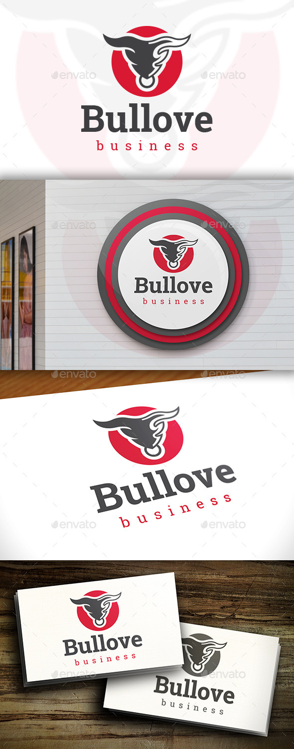 GraphicRiver Bull Love Logo 11607170 GraphicRiver Bull Love Logo 11607170