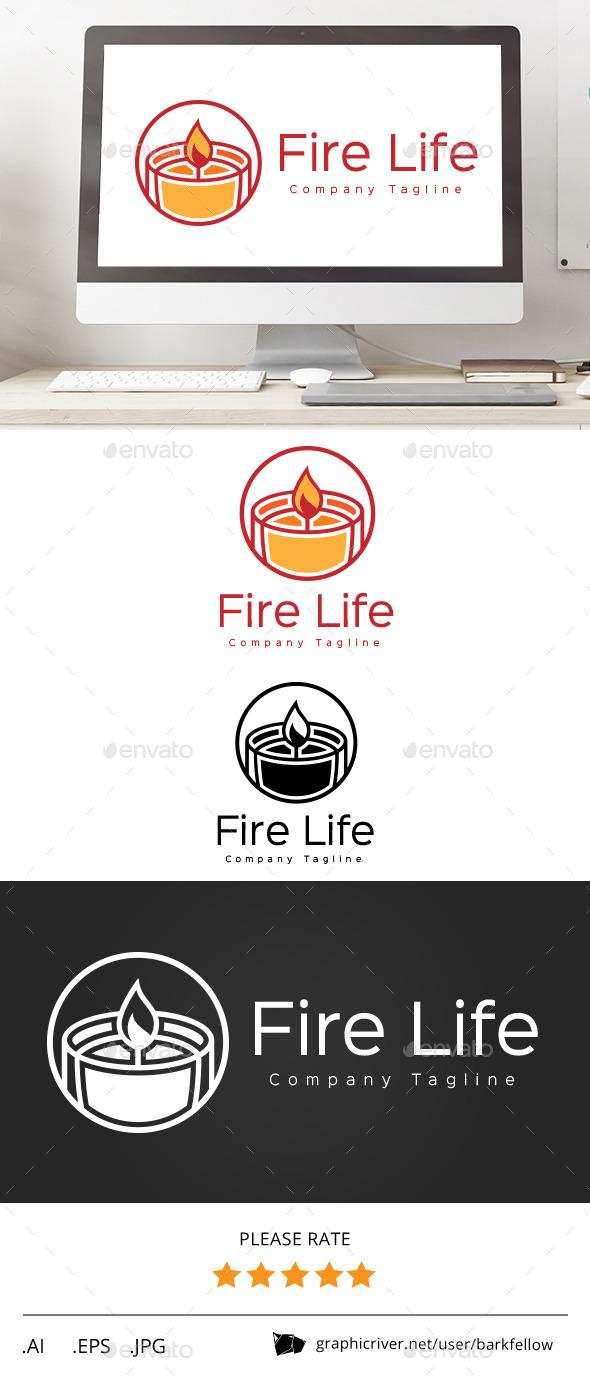 Fire Candle Life Logo