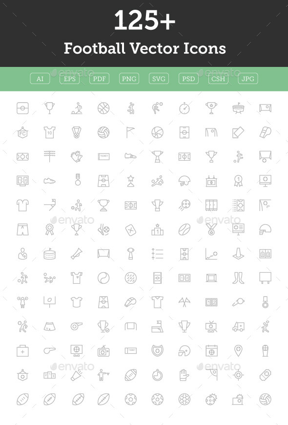 GraphicRiver 125& Football Vector Icons 11608184 GraphicRiver 125& Football Vector Icons 11608184