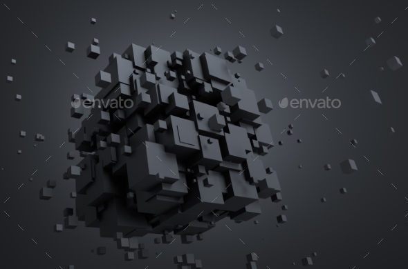 GraphicRiver Abstract 3D Rendering Of Flying Cubes 11608661 GraphicRiver Abstract 3D Rendering Of Flying Cubes 11608661