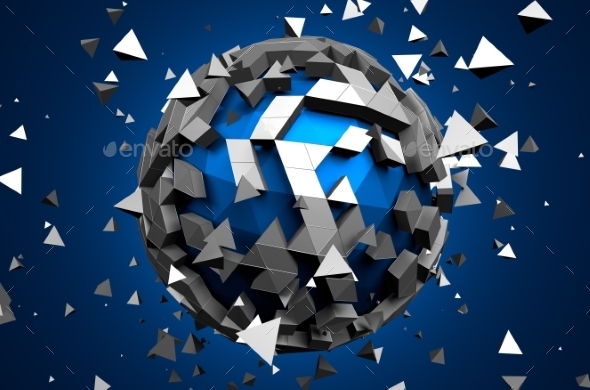 GraphicRiver Abstract 3D Rendering Of Low Poly Sphere 11608673 GraphicRiver Abstract 3D Rendering Of Low Poly Sphere 11608673