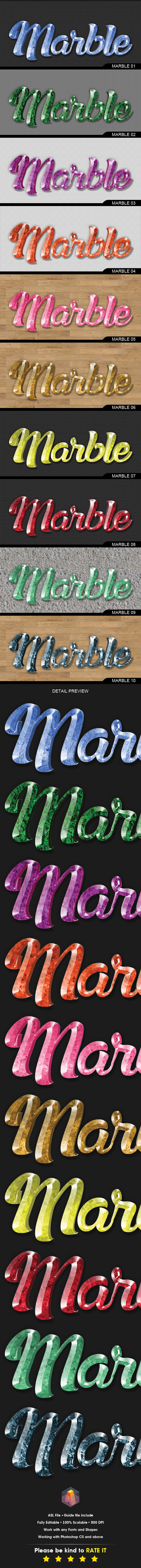 3D Text Effects Marble/Gem Stone Styles