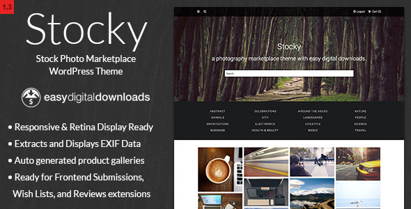 Stocky - A Stock Photography Marketplace Theme - eCommerce WordPress