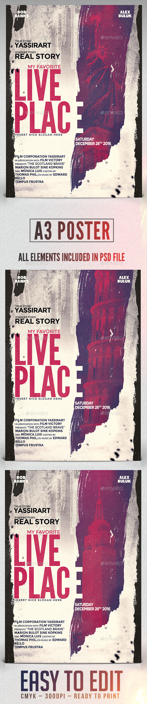 GraphicRiver A3 Live Place Poster Film Template 11610801 GraphicRiver A3 Live Place Poster Film Template 11610801