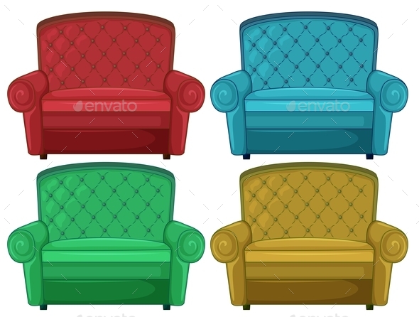 GraphicRiver Four Colorful Couches 11610939 GraphicRiver Four Colorful Couches 11610939