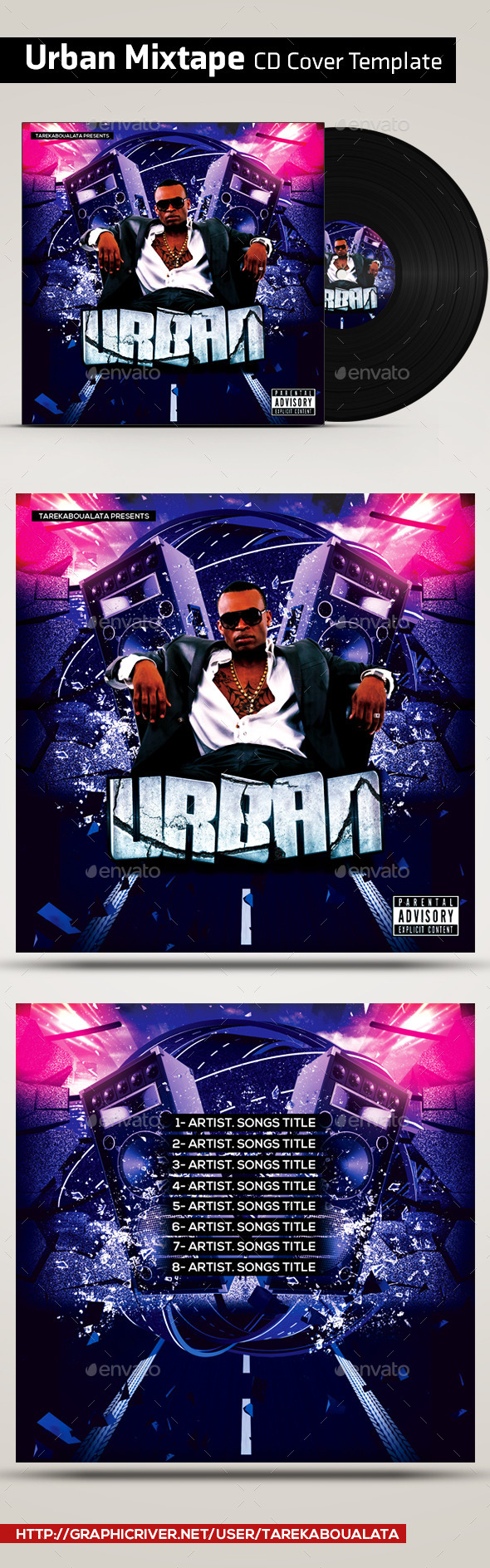 GraphicRiver Urban Mixtape CD Cover Template 11611277 GraphicRiver Urban Mixtape CD Cover Template 11611277