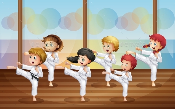 GraphicRiver Kids Practicing Karate 11613086 GraphicRiver Kids Practicing Karate 11613086