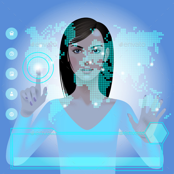 GraphicRiver Girl with World Map 11613683 GraphicRiver Girl with World Map 11613683