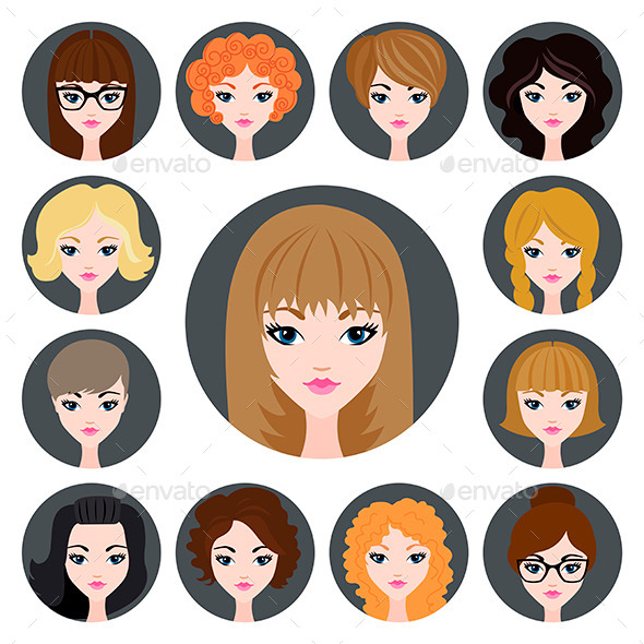 GraphicRiver Set of Girls 11613752 GraphicRiver Set of Girls 11613752