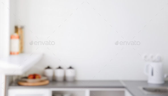 blurred kitchen interior for background