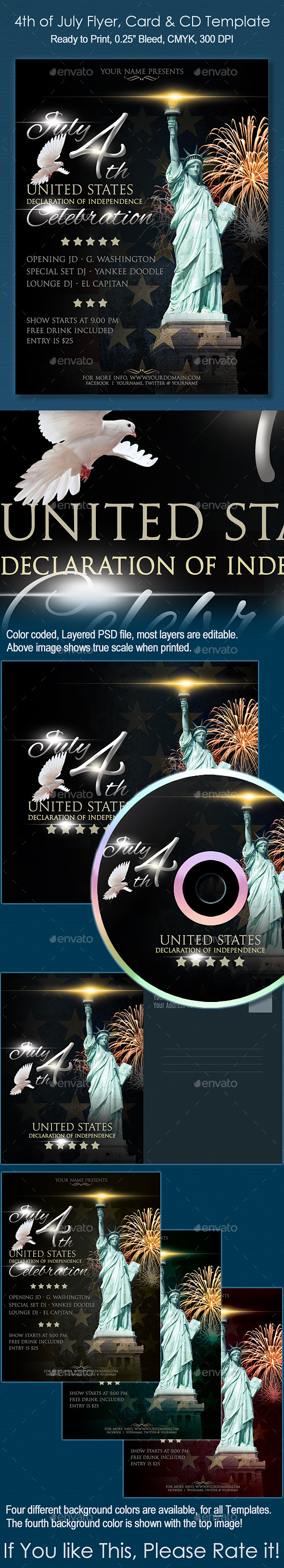 GraphicRiver 4th of July Flyer CD and Card Template 11617073 GraphicRiver 4th of July Flyer CD and Card Template 11617073