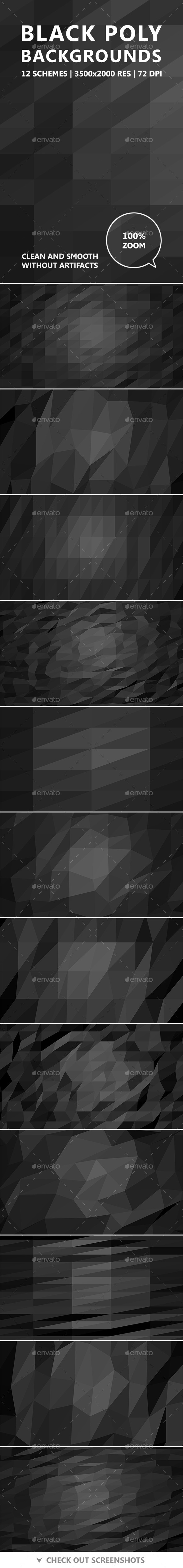GraphicRiver Black Poly Backgrounds 11617185 GraphicRiver Black Poly Backgrounds 11617185
