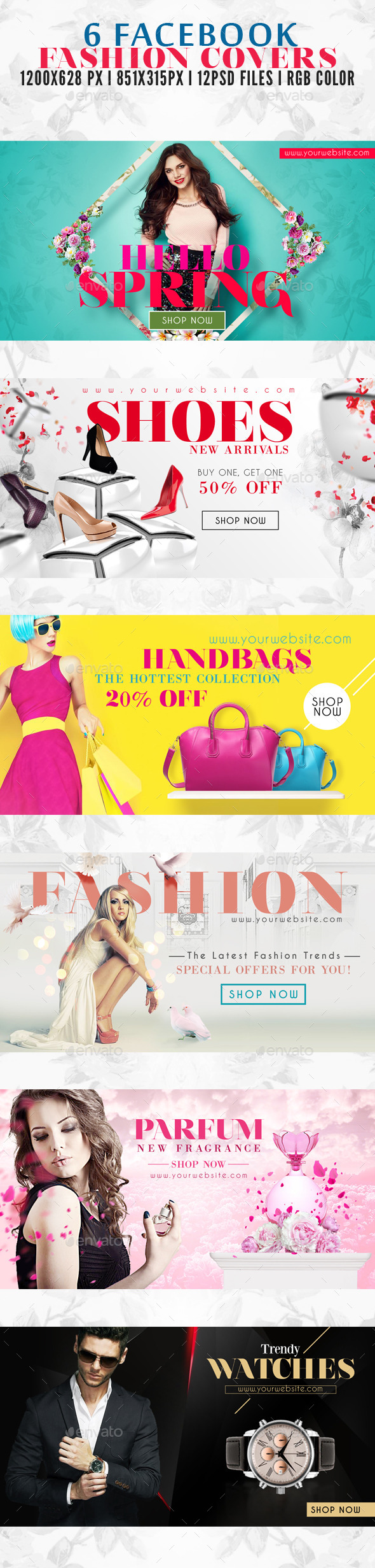 GraphicRiver 6 Facebook Fashion Covers 11608950 GraphicRiver 6 Facebook Fashion Covers 11608950