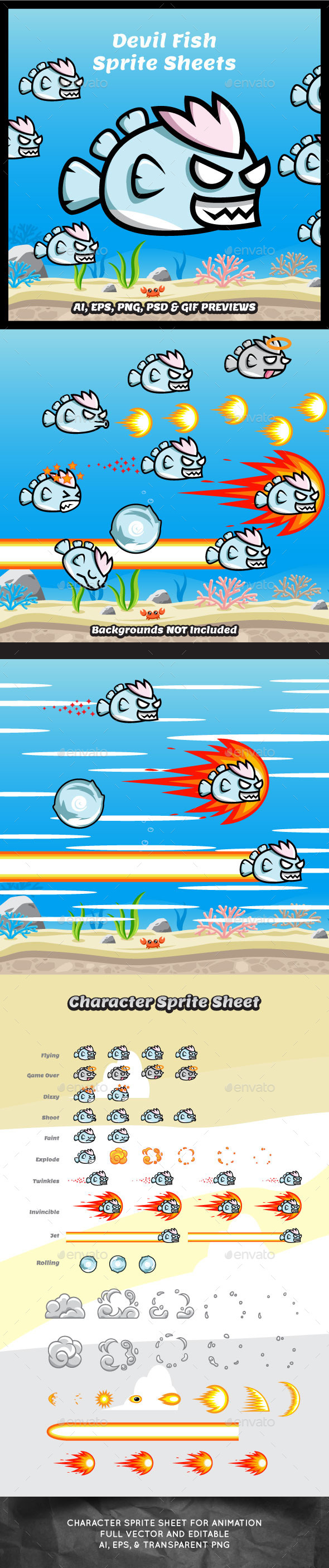 GraphicRiver Devil Sea Fish Game Character Sprite Sheets 11622049 GraphicRiver Devil Sea Fish Game Character Sprite Sheets 11622049