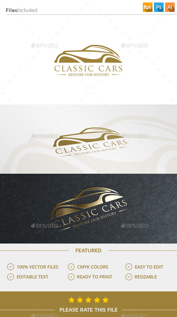 GraphicRiver Classic Car Logo 11609367 GraphicRiver Classic Car Logo 11609367