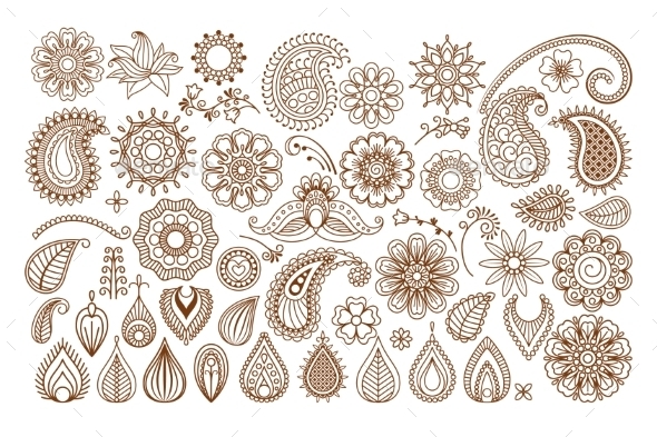 GraphicRiver Henna Tattoo Doodle Elements 11622570 GraphicRiver Henna Tattoo Doodle Elements 11622570