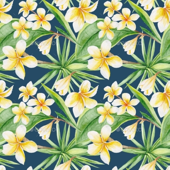 GraphicRiver Tropical Pattern On Blue Background 11623035 GraphicRiver Tropical Pattern On Blue Background 11623035