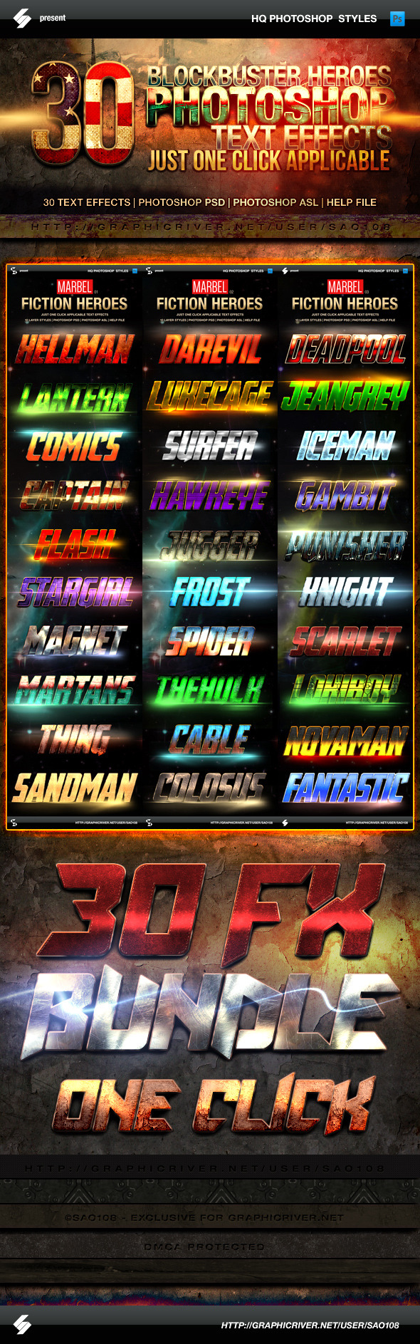 GraphicRiver Blockbuster Heroes Style Text Effects Bundle 11625367 GraphicRiver Blockbuster Heroes Style Text Effects Bundle 11625367