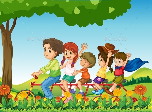 GraphicRiver Family Biking 11625515 GraphicRiver Family Biking 11625515