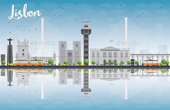 GraphicRiver Lisbon City Skyline with Grey Buildings 11626635 GraphicRiver Lisbon City Skyline with Grey Buildings 11626635