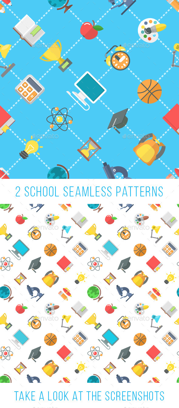 GraphicRiver Modern Flat School Icons Seamless Pattern 11628199 GraphicRiver Modern Flat School Icons Seamless Pattern 11628199