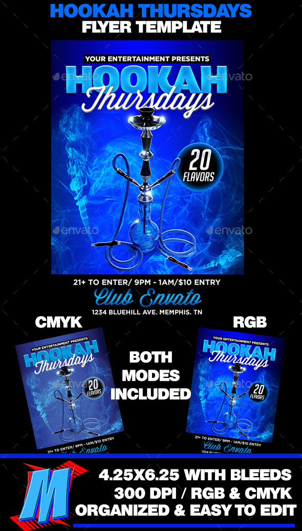 GraphicRiver Hookah Thursdays Flyer Template 11561346 GraphicRiver Hookah Thursdays Flyer Template 11561346