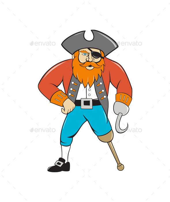 GraphicRiver Captain Hook Pirate Wooden Leg Cartoon 11631016 GraphicRiver Captain Hook Pirate Wooden Leg Cartoon 11631016