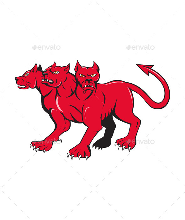GraphicRiver Cerberus Multi-Headed Dog Hellhound Cartoon 11631018 GraphicRiver Cerberus Multi-Headed Dog Hellhound Cartoon 11631018
