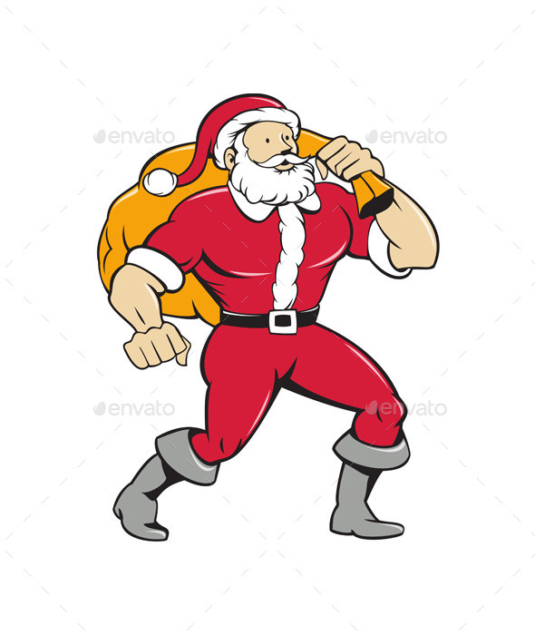 GraphicRiver Super Santa Claus Carrying Sack Isolated Cartoon 11631062 GraphicRiver Super Santa Claus Carrying Sack Isolated Cartoon 11631062
