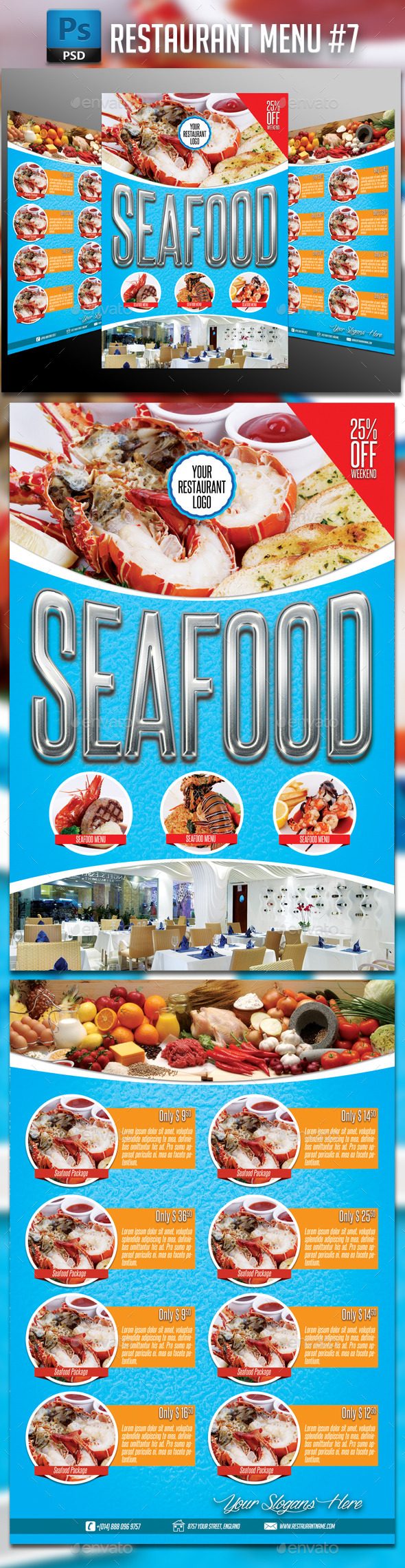GraphicRiver Seafood Restaurant Menu 11631914 GraphicRiver Seafood Restaurant Menu 11631914