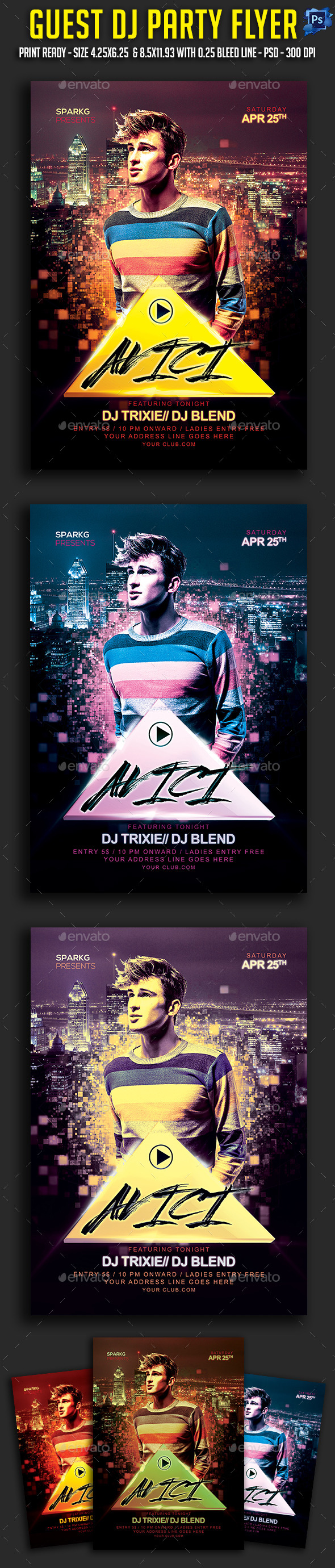 GraphicRiver Guest Dj Party Flyer 11636577 GraphicRiver Guest Dj Party Flyer 11636577